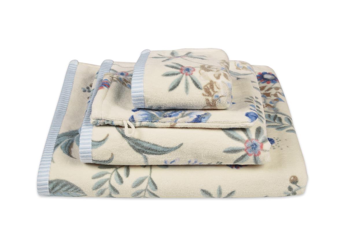 Pip Studio handdoek Secret Garden - 55x100 cm - whiteblue