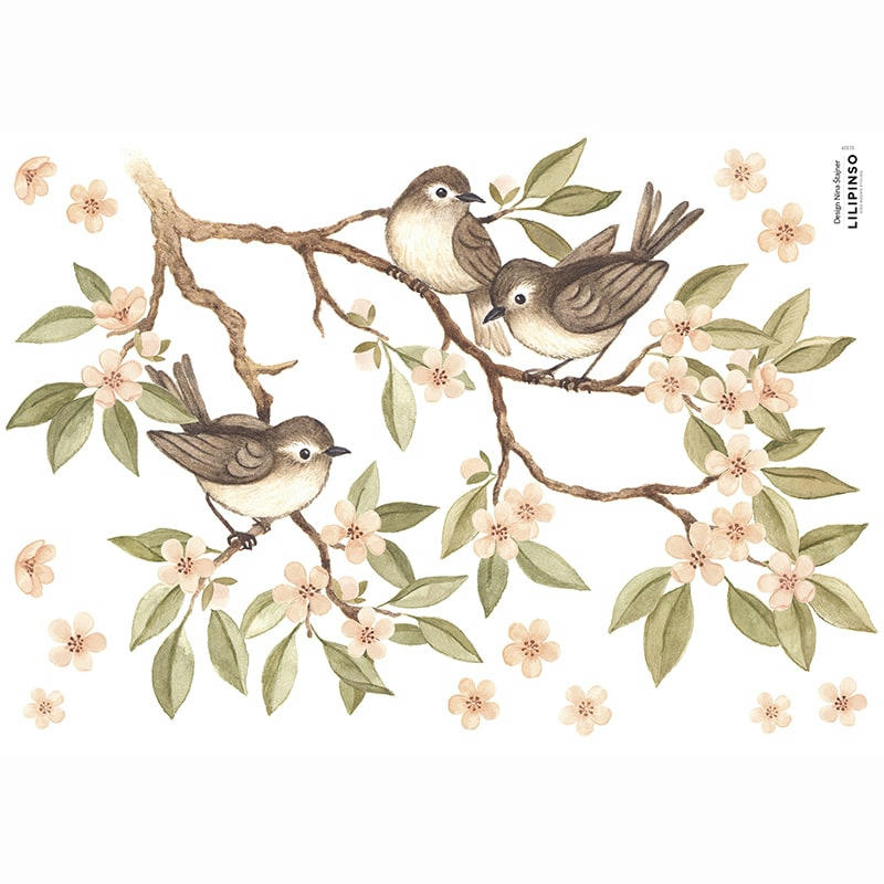 OH DEER - Stickers oiseaux en Vinyle mat Multicolore 29.7x42 cm