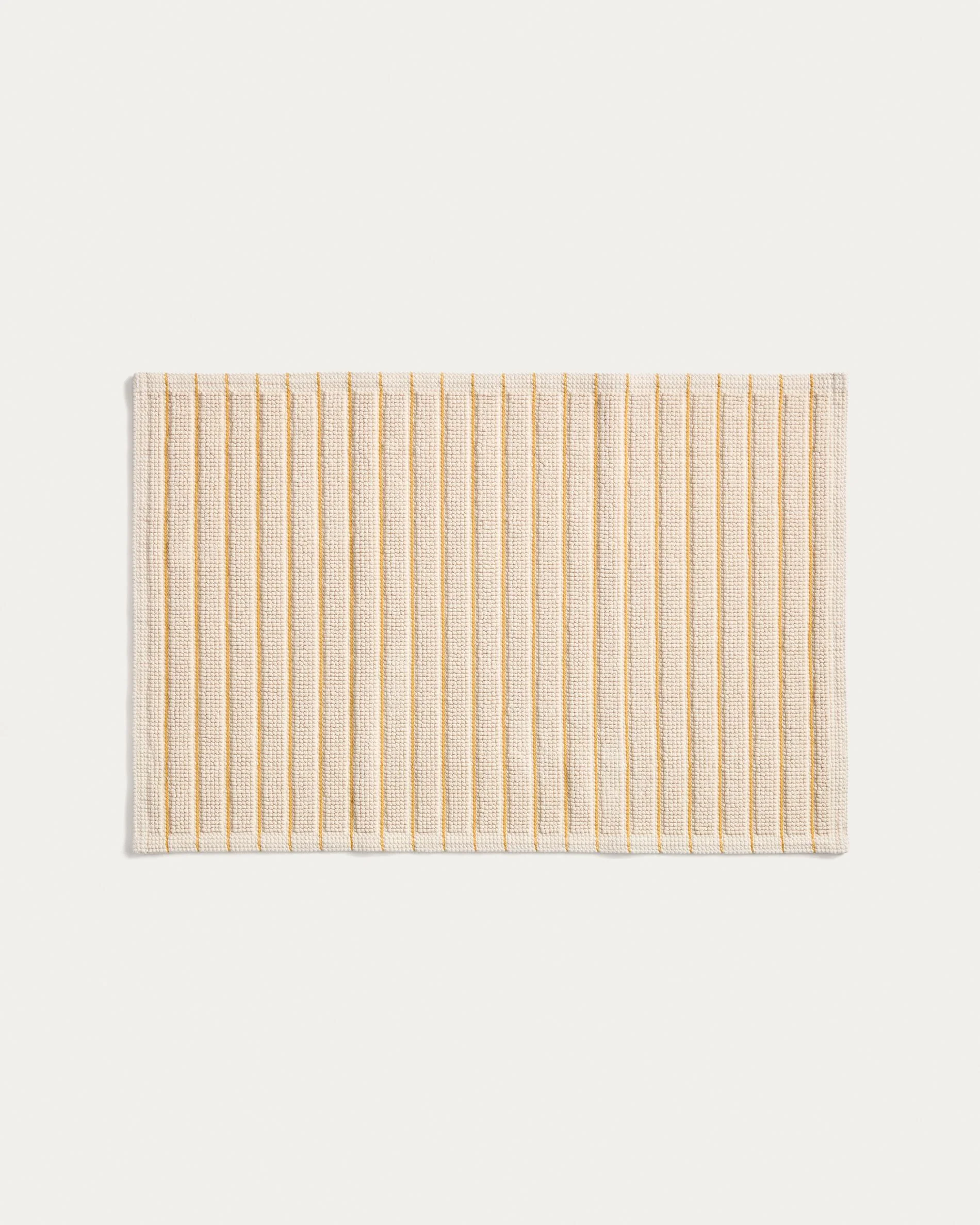Merade cotton bathmat with yellow stripes 50 x 80cm