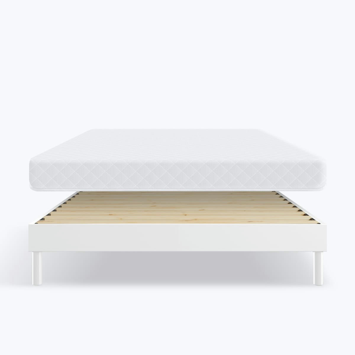 - Ensemble Matelas Mémoire de forme 16cm | Sommier Blanc 140x190cm