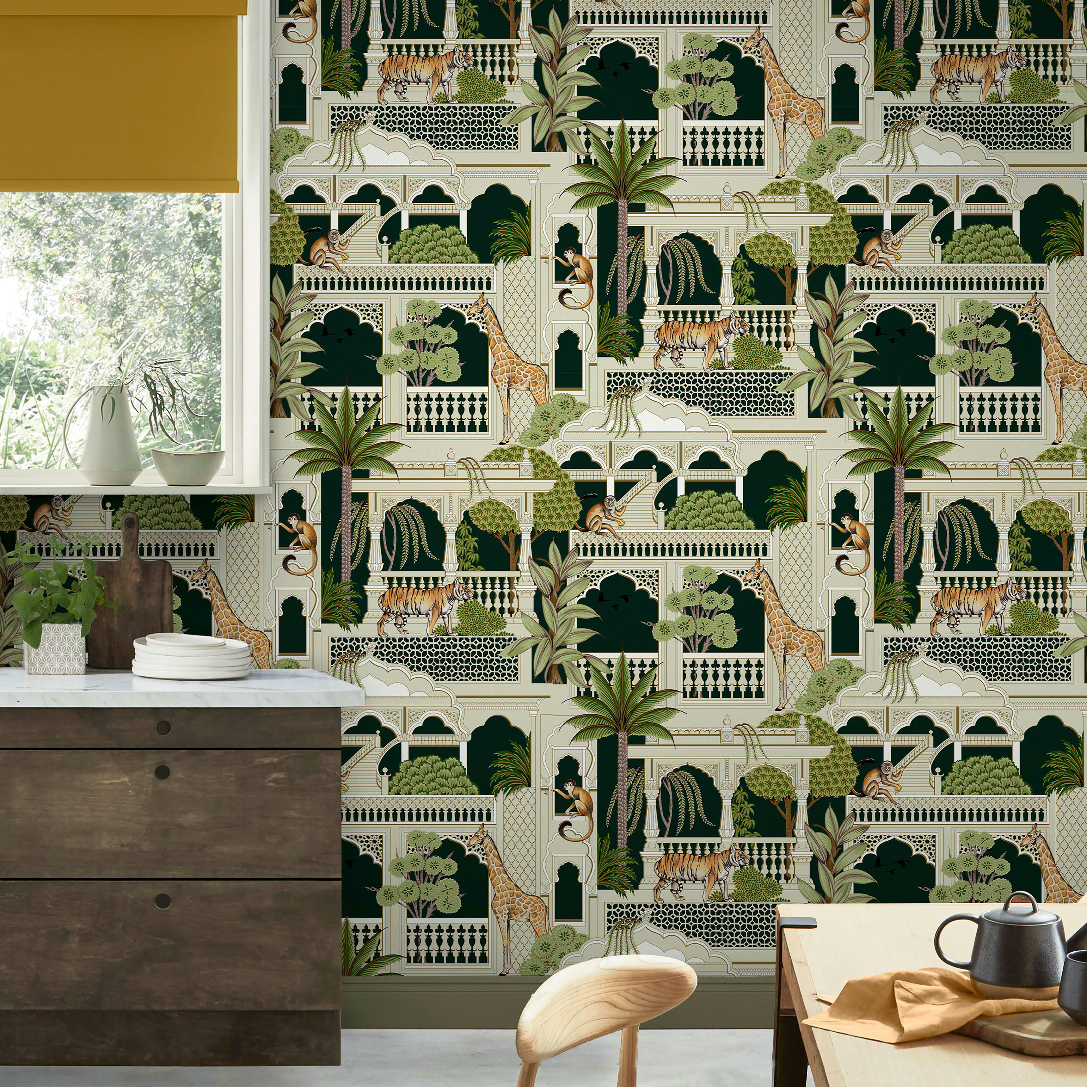 - papier peint animahal émeraude  1005 x 52cm