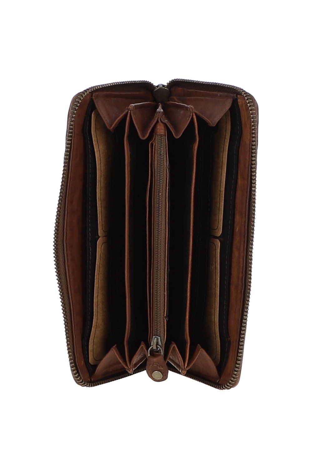 Ashwood Leather Vintage Woven Leather Zip Around Large 10 Card Coin Note Purse