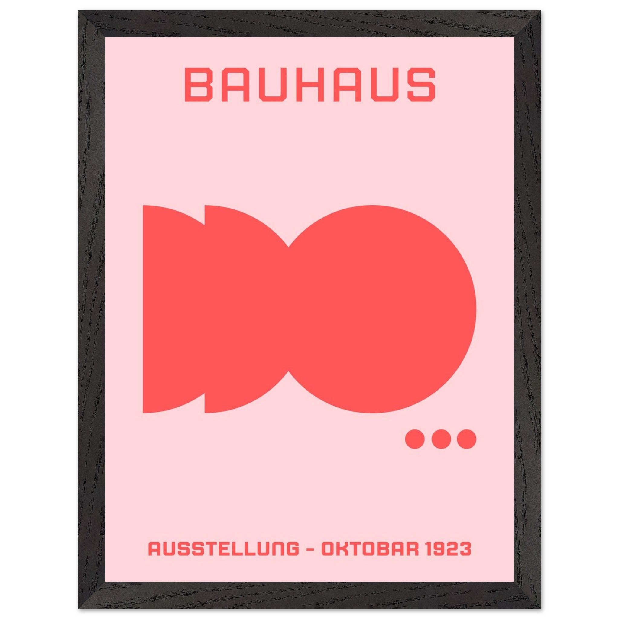 Artfulprints Poster met Lijst Bauhaus - Ausstellung oktobar 1923  - 30x40 cm - Roze