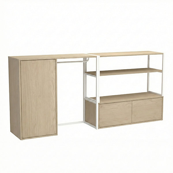 Lot de 2 portants vêtements KADRA sous combles avec caisson 200x85cm
