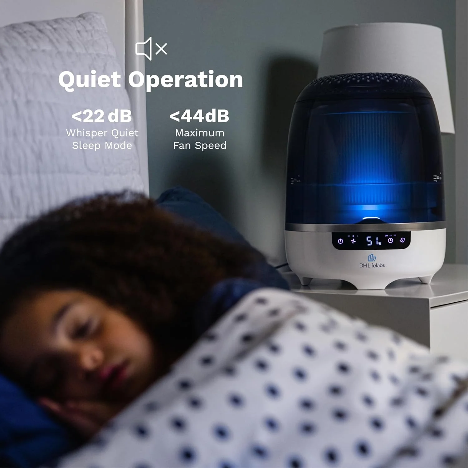 Bedroom Evaporative Humidifier, Humidifier and Air Purifier in One, with HOCL Generator, Mildew Remover, Pet Smoking Odor Eliminator, 538 Square Feet, Blue(Aaira Humidifier Blue)