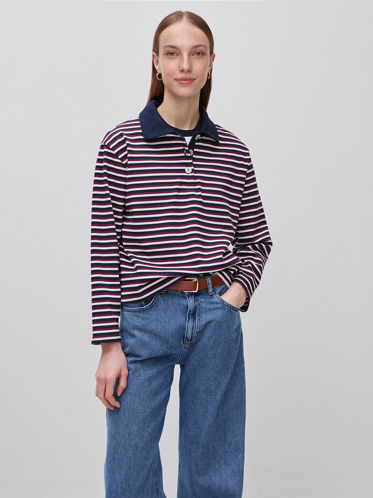 Regular fit striped polo shirt