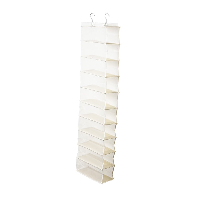 Hang organiser met 10 vakken - wit - 125x15x30 cm