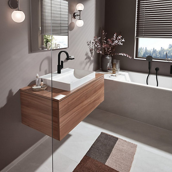 Mitigeur lavabo HANSGROHE 210 sans tirette ni vidage noir mat   nettoyant Briochin