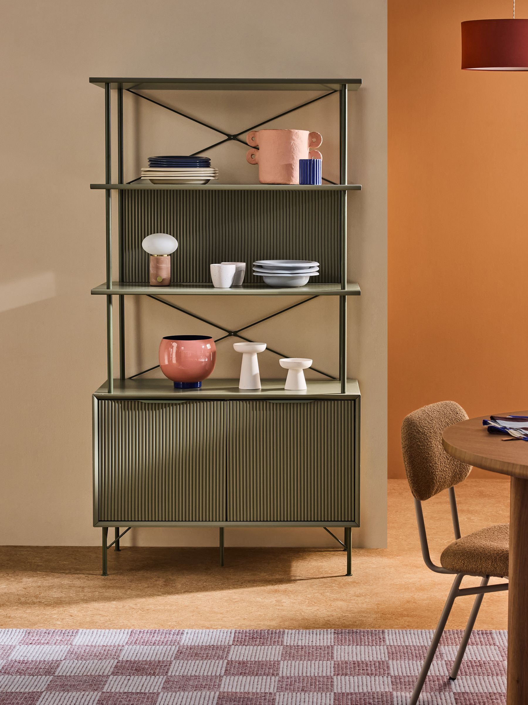 Elian Painted Shelving Unit in Green