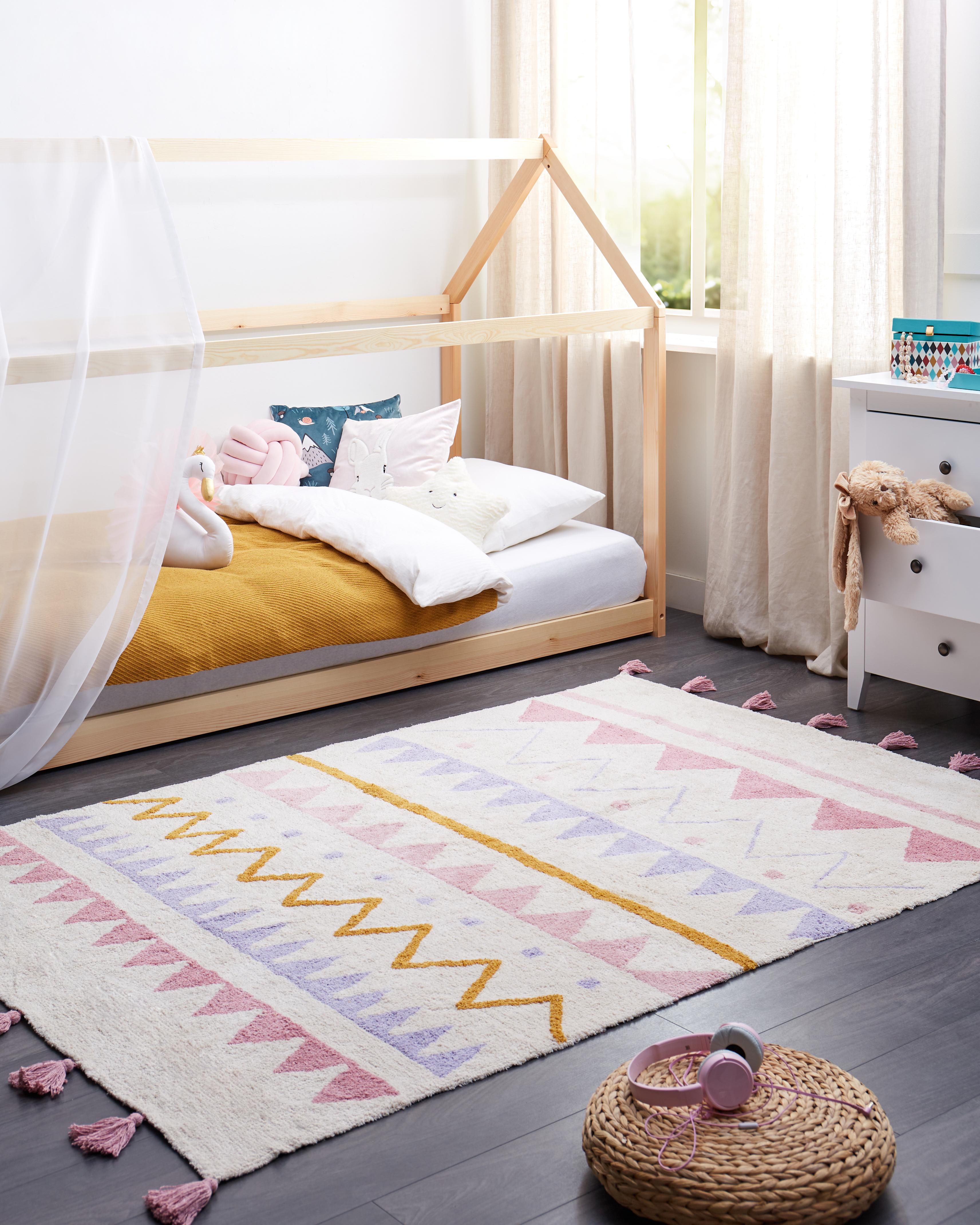 Kids Rug ZAYSAN Pink 140 x 200 cm Cotton