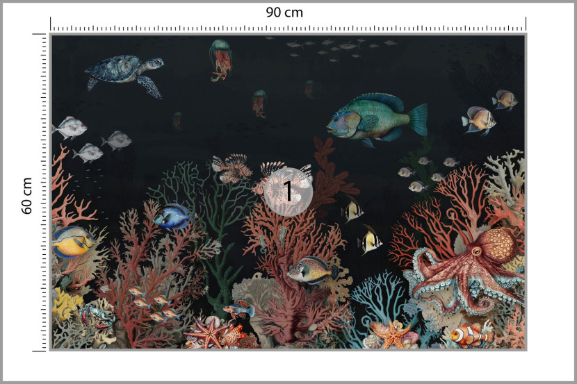 Fototapeta Dla Dzieci Podwodny Świat Vintage 90x60cm