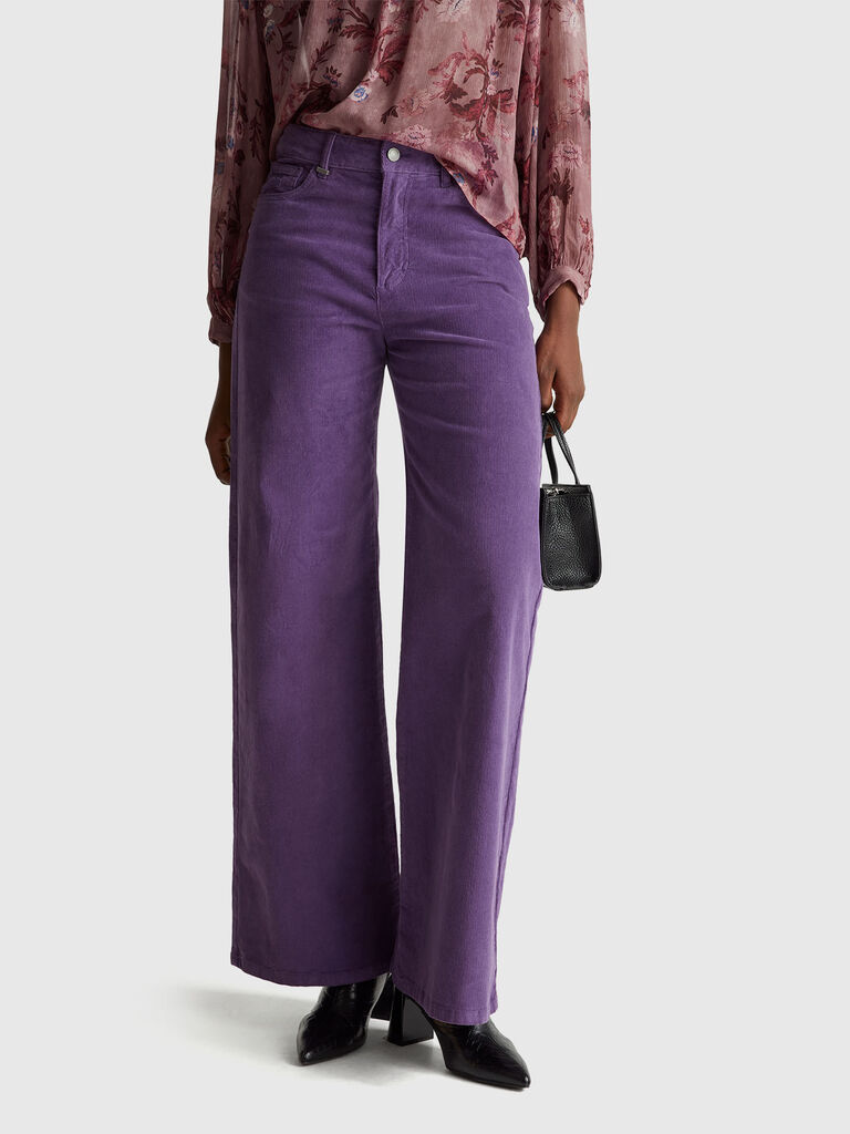Wide fit corduroy trousers