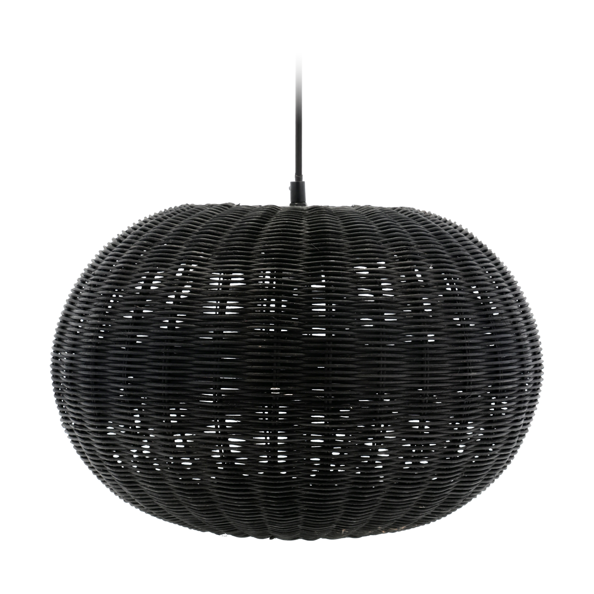 Villa Collection Werna rattan hanglamp zwart - 40,5 x 25 cm