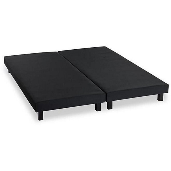 DEKO DREAM Rakenne Lot de 2 Sommiers tapissiers a lattes 180 x 200 cm - Bois massif noir   Pieds