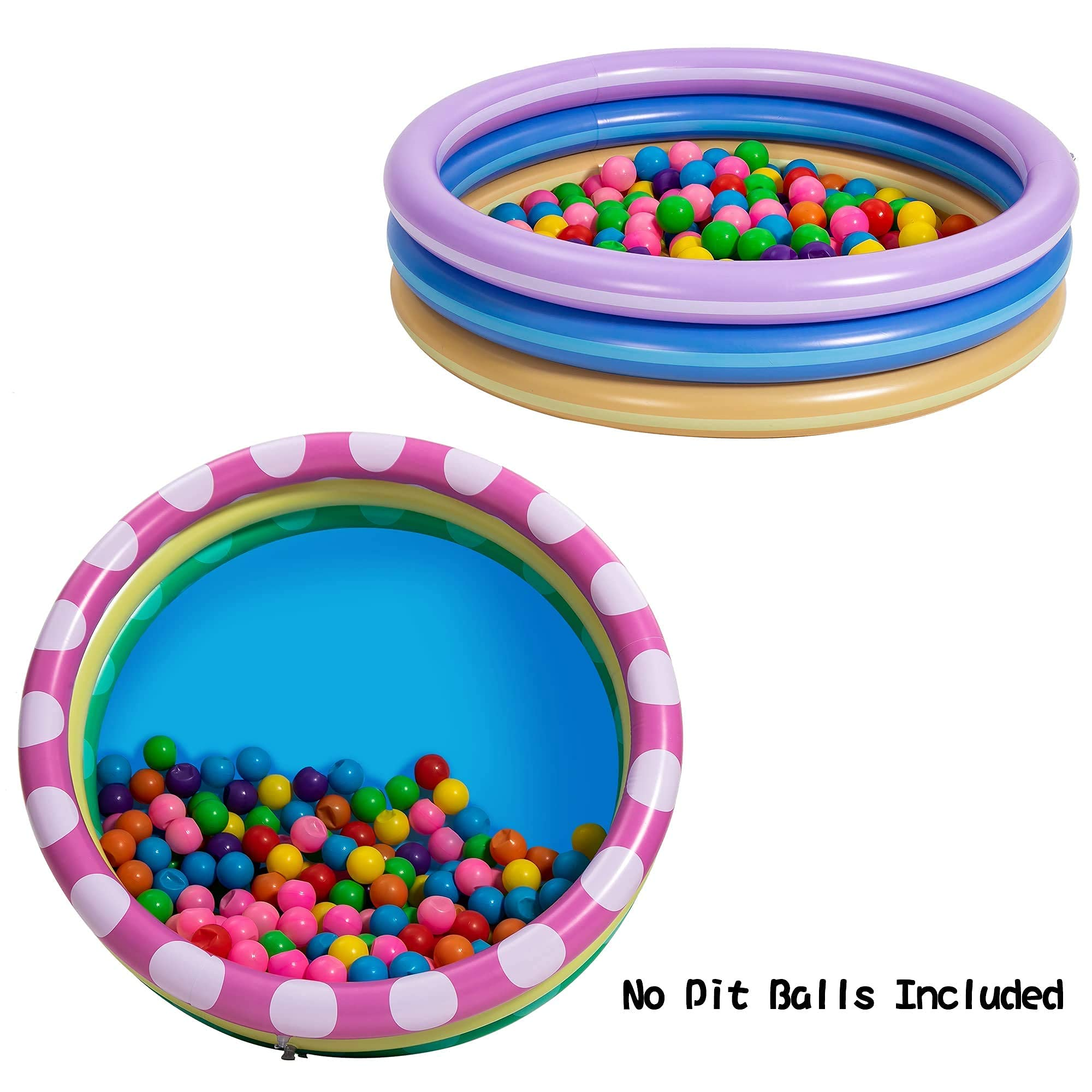 Clearance - 2 Packs 45in Multicolor Pattern Inflatable Baby Swimming Pool Set