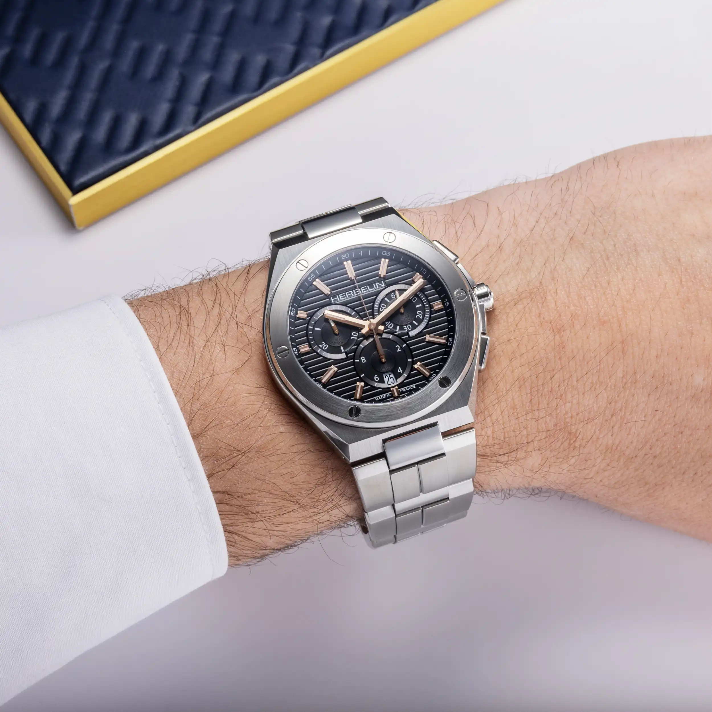 CAP CAMARAT – CHRONOGRAPHE – ACIER & PVD OR ROSE