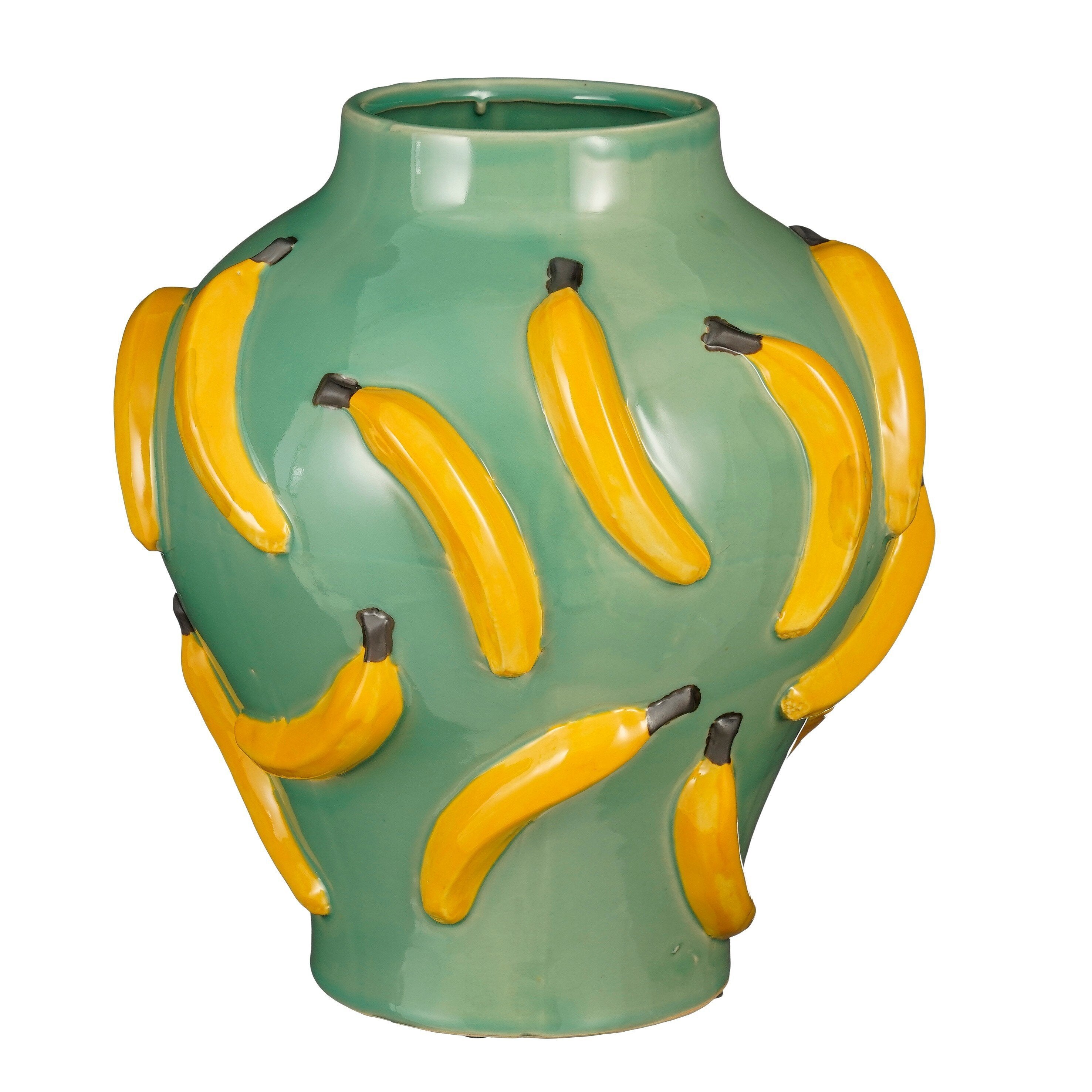 Mica Decorations Moza Vaas - H38 x Ø34 cm - Keramiek - Lichtgroen