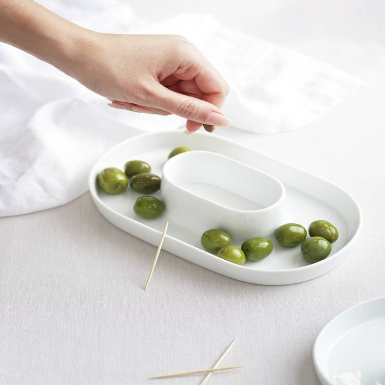 Designed by Sebastian Conran Porcelain Olive Bowl - White