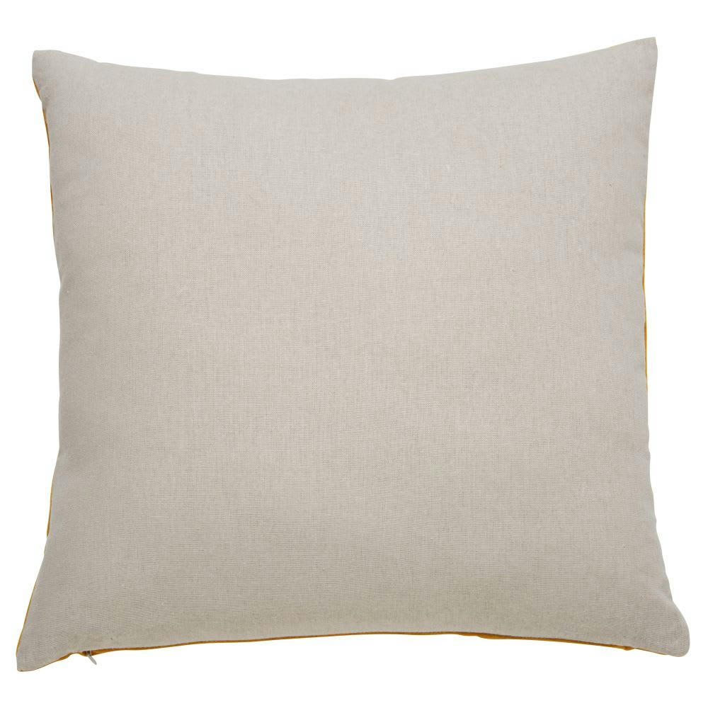 SAVORA - Coussin en velours jaune moutarde 45x45