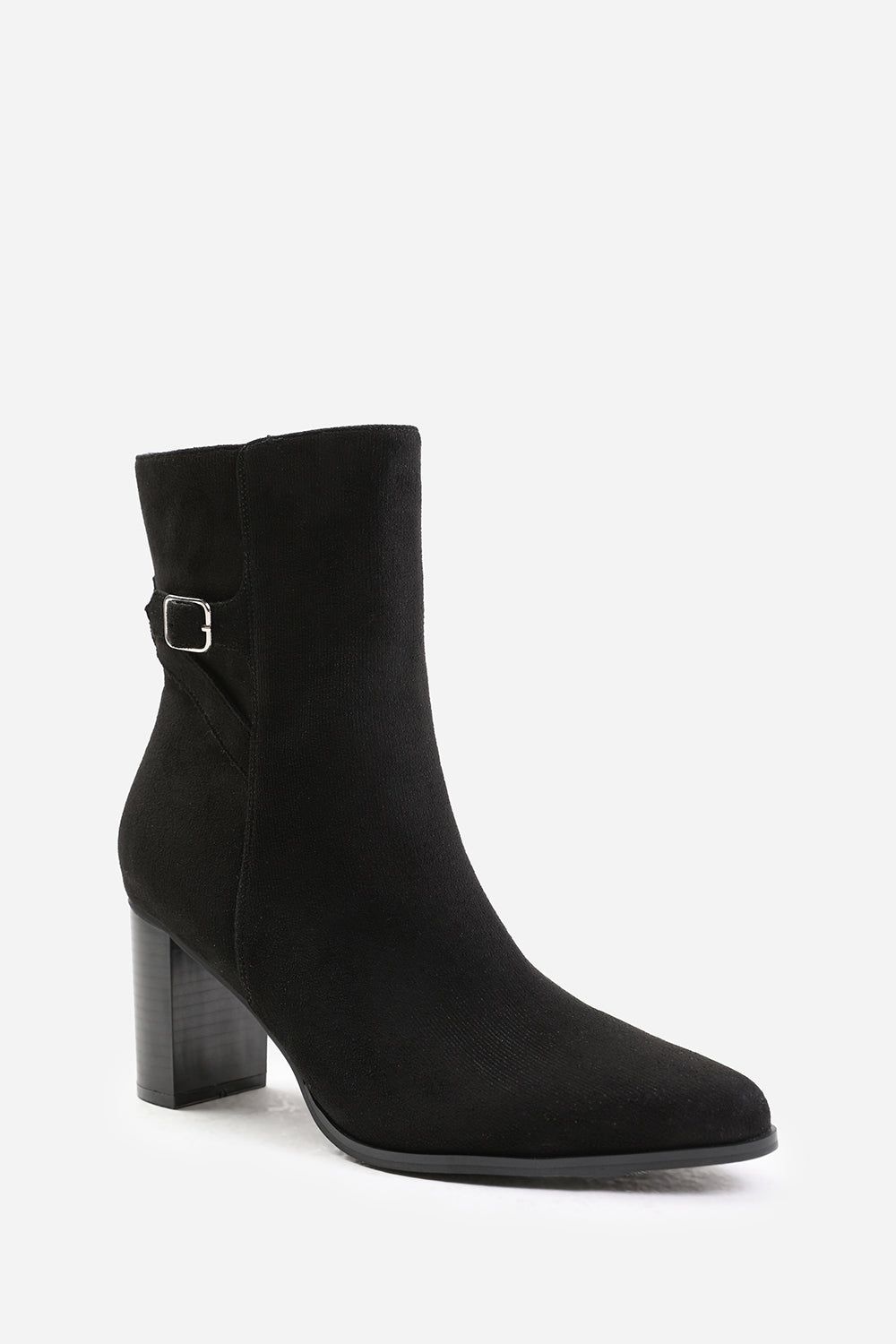 Where's That From North' Block Heel Boot With Buckle Detail