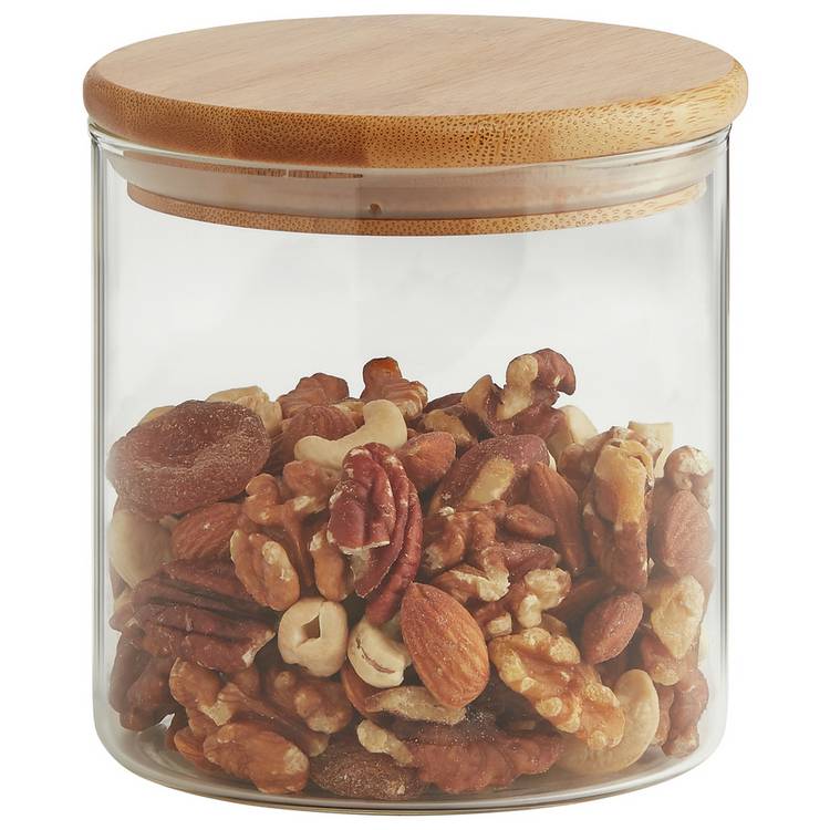 Habitat 660ml Round Glass Jar with Bamboo Lid