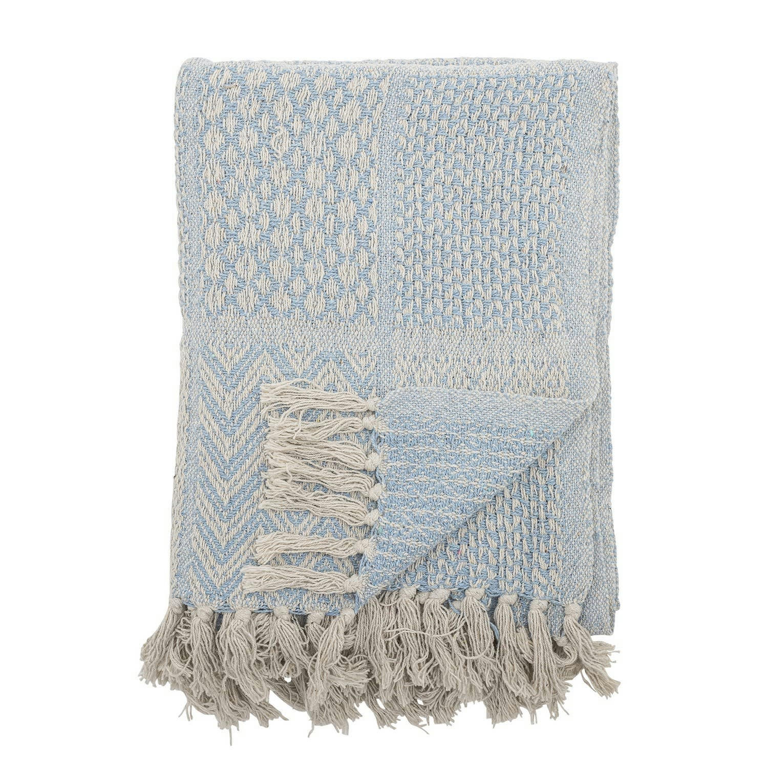 - Couvre-lit Coton Bleu poudré 130X160