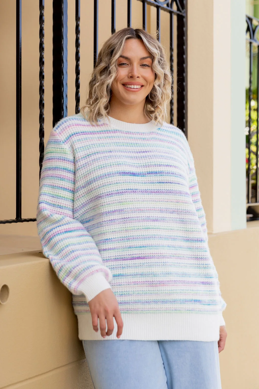 Madrid Knit in Pastel Stripes Mix