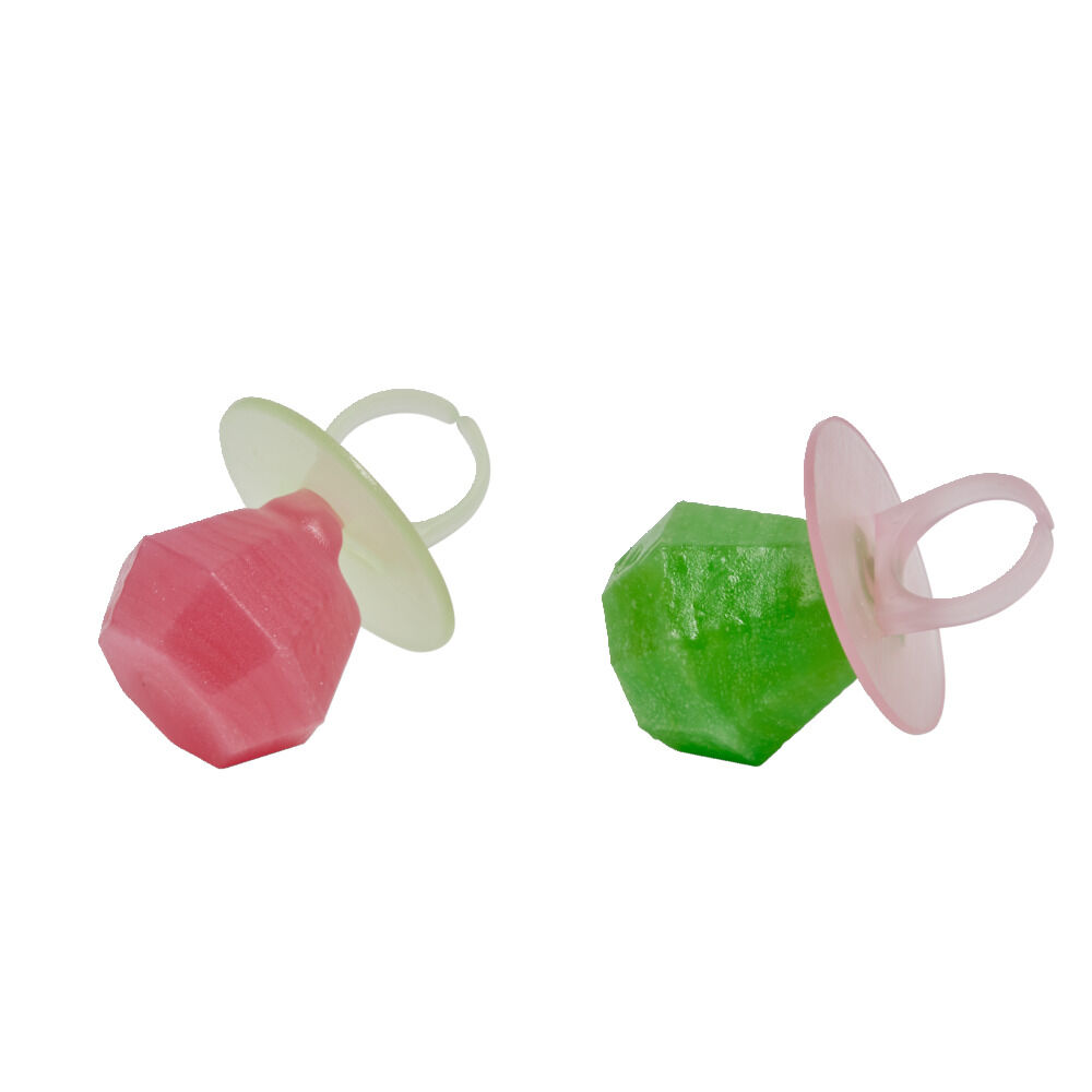 Sucette forme bague x2 fraise et pastèque