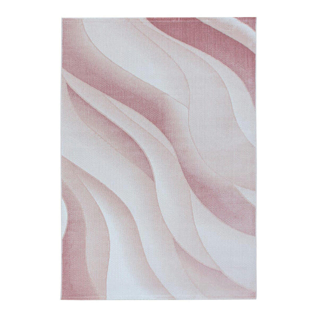CHOUETTE - Tapis courbe design en polypropylène rose 200x290