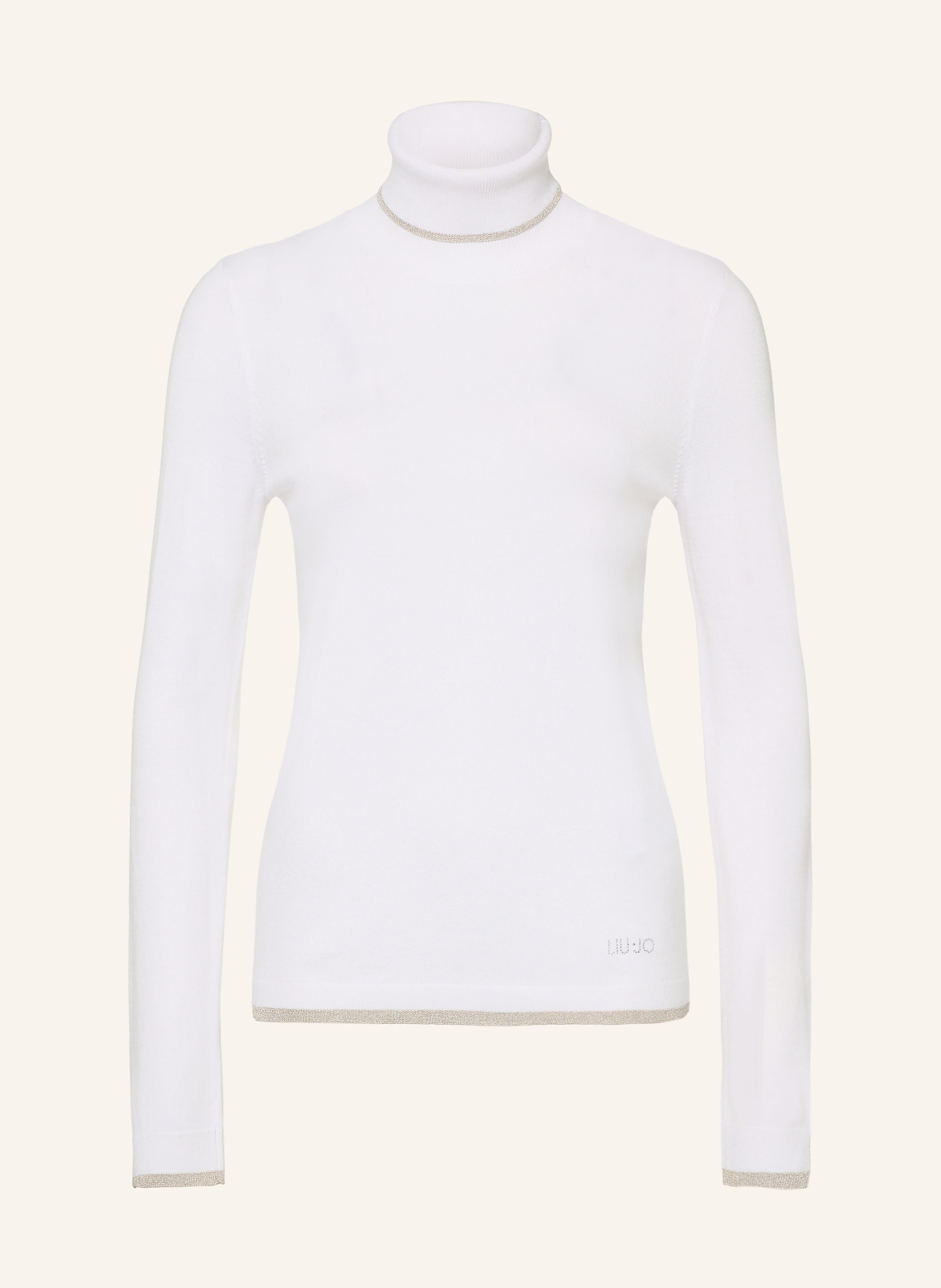 LIU JO Rollkragenpullover mit Glitzergarn und Schmucksteinen
