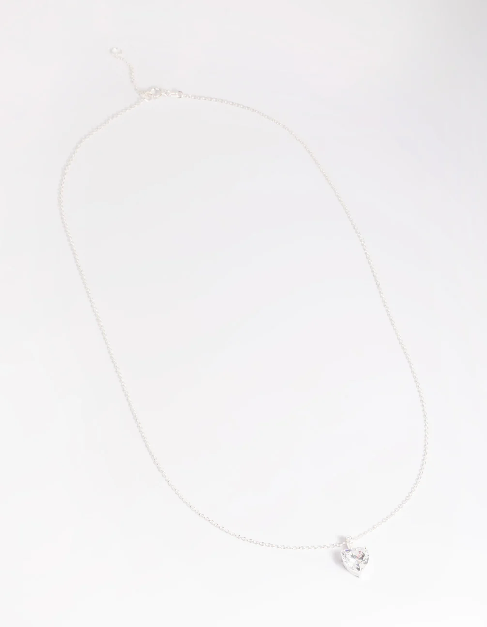 Sterling Silver Cubic Zirconia Heart Necklace