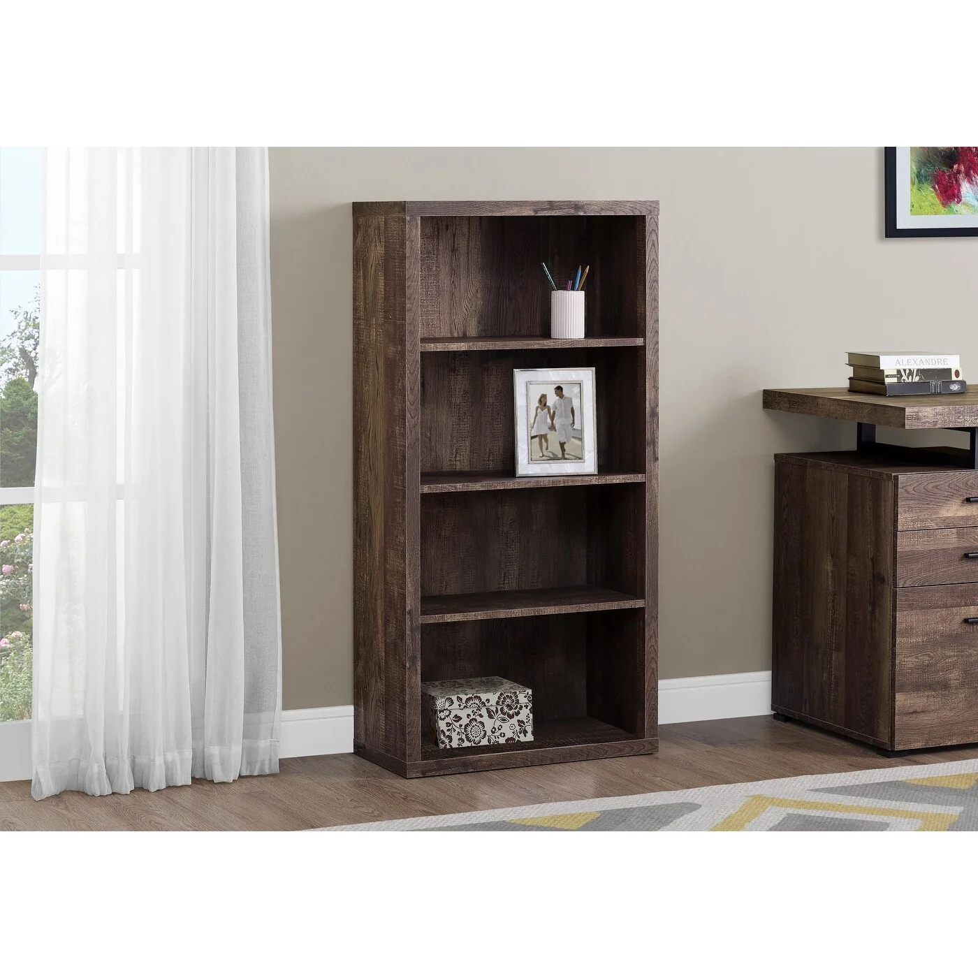 Bookshelf, Bookcase, Etagere, 5 Tier, 48h, Office, Bedroom, Laminate, Contemporary, Modern
