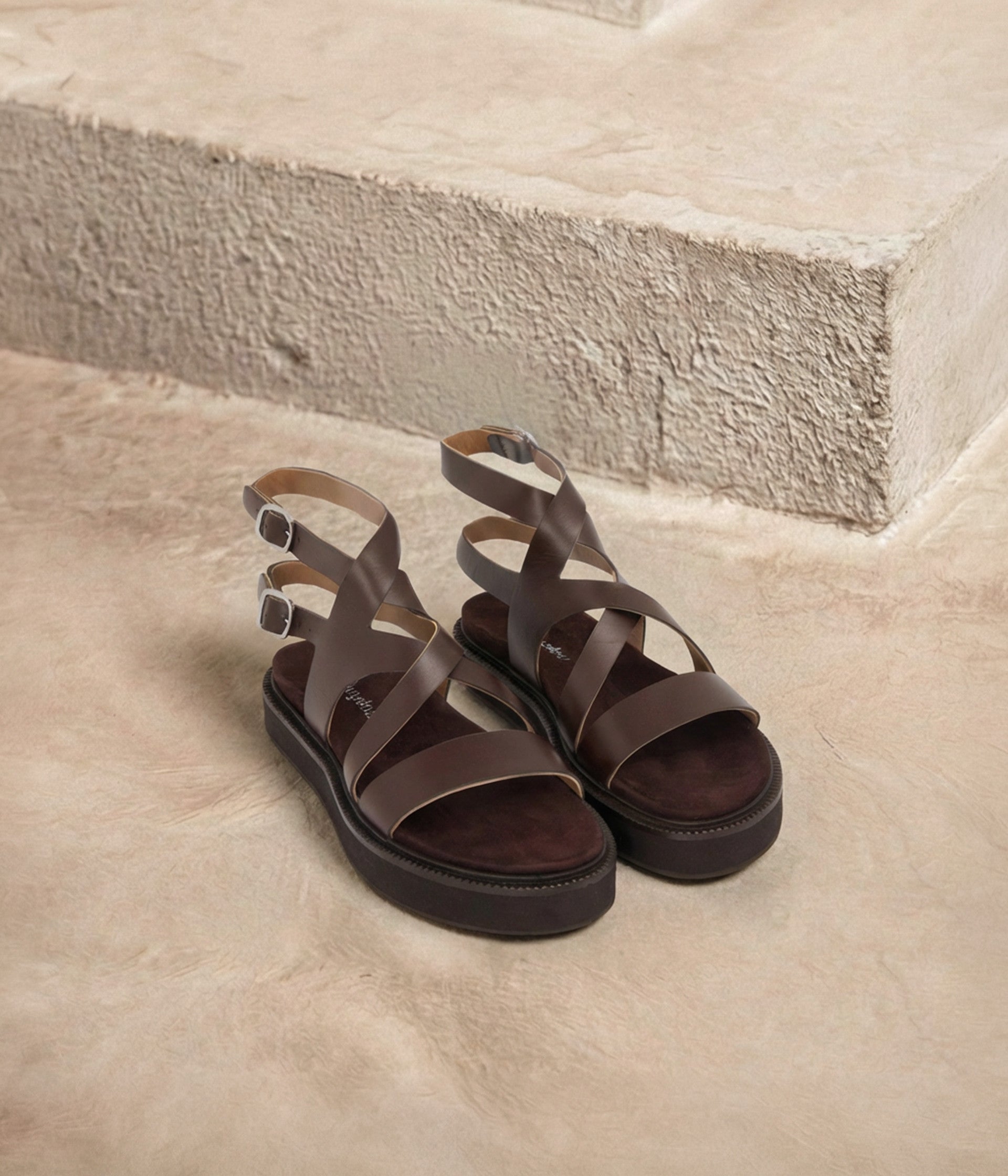 Sandales en cuir chocolat Summer