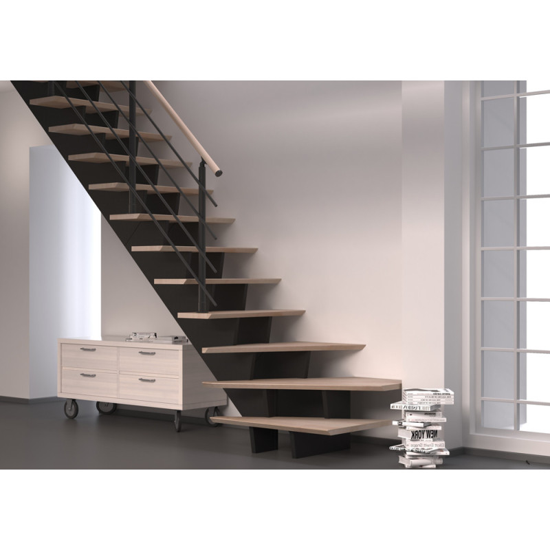 Escalier en hêtre Biax 1/4 tournant gauche SOGEM
