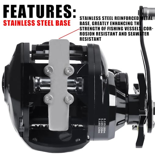 NNEOBA Large Electronic Baitcasting Reel Digital Display Right Hand Black