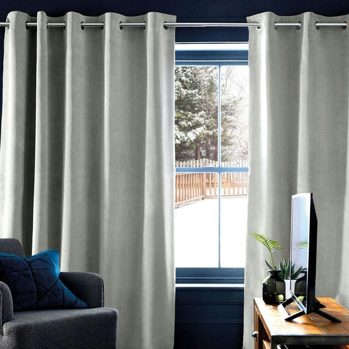 THERMIQUE - Rideau thermique et occultant gris clair 140x250