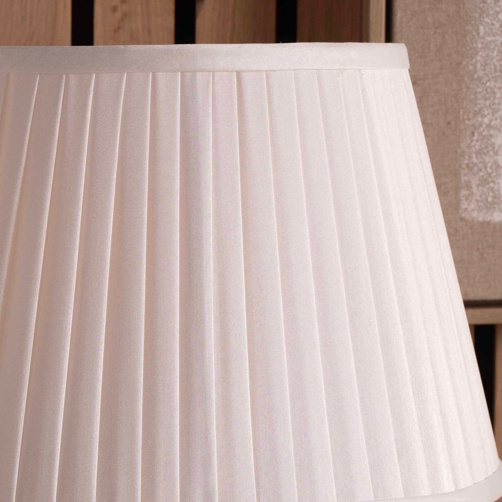 Ruma White Knife Pleat Lamp Shade Tapered Faux Silk Shade for Table Lamps and Floor Lamps