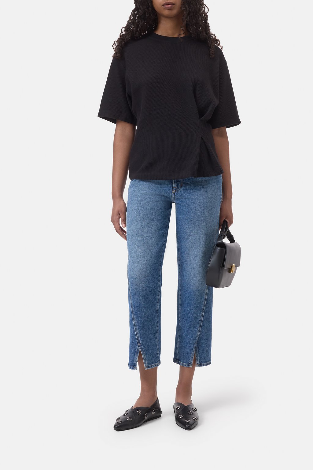 Drapiertes Shirt aus Bio-Baumwolle