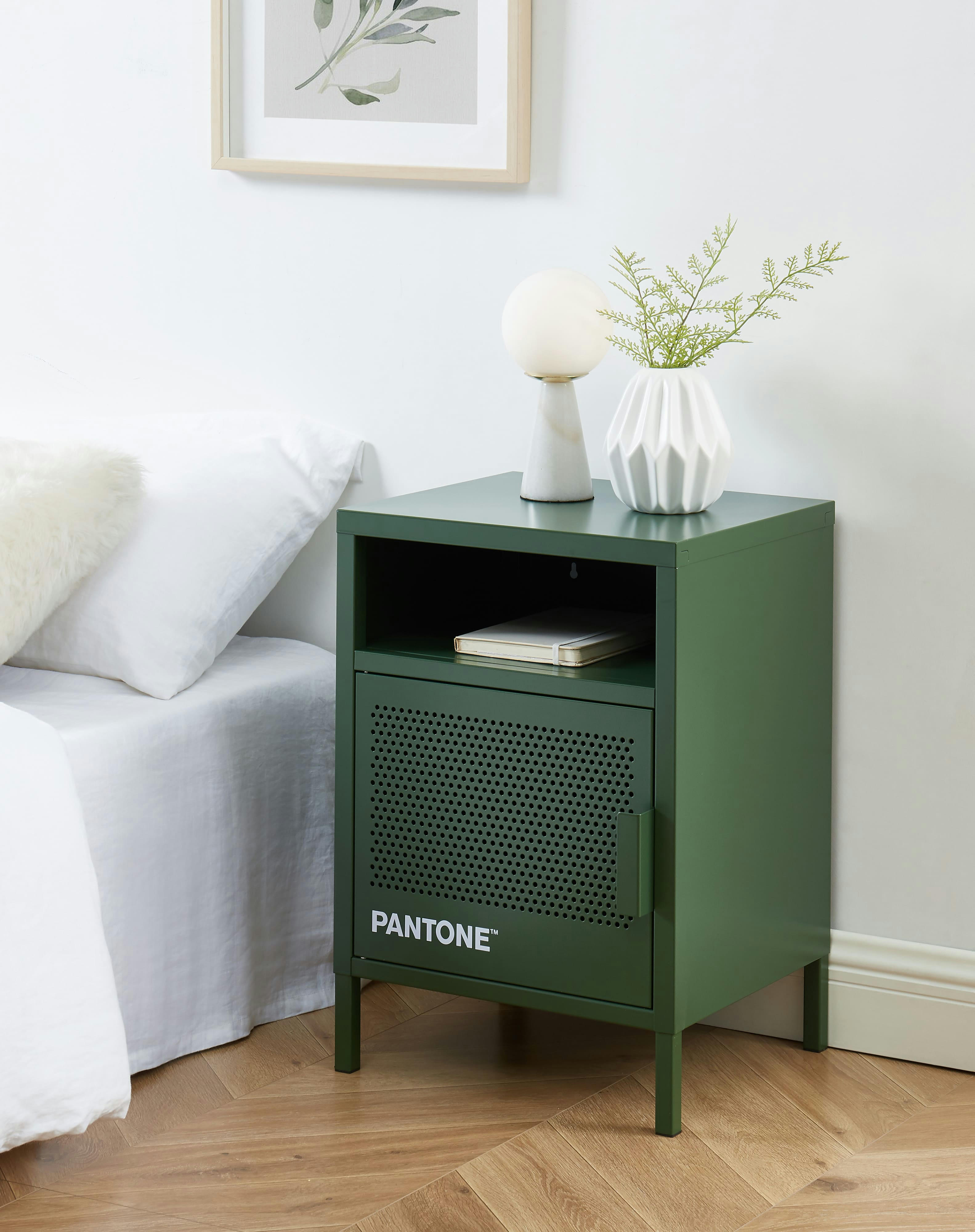 PANTONE - Table de chevet  métal kaki 40cm vert olive