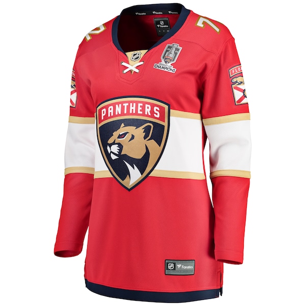Sergei Bobrovsky Florida Panthers  Women's Home 2024 Stanley Cup Champions Breakaway Player Jersey – Red