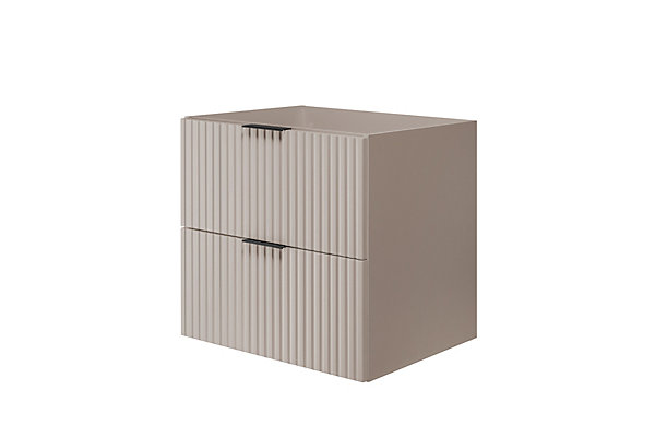 Meuble vasque, Cachemire / Chêne Craft   poignée noire, 140 (2 x 60  20) x 57 x 46 cm