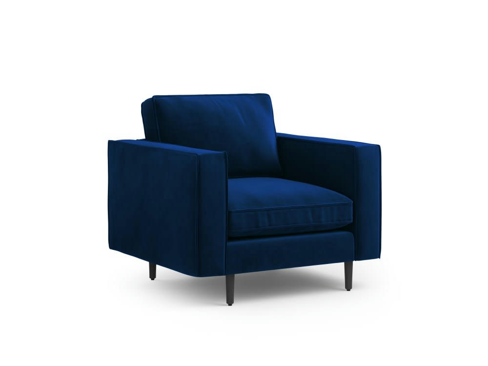 ALEXIS - Fauteuil 1 place en velours bleu roi