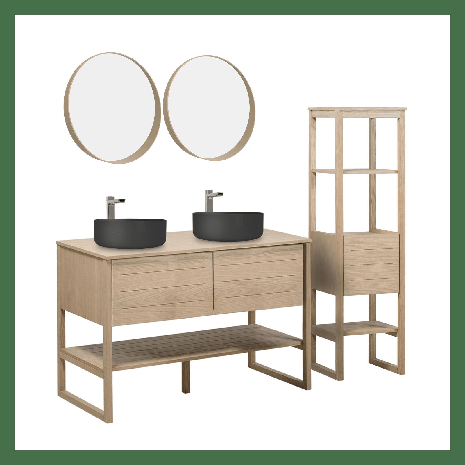 ATOLL - Penderie suspendue bois L100cm noir avec corde et poulie LANO