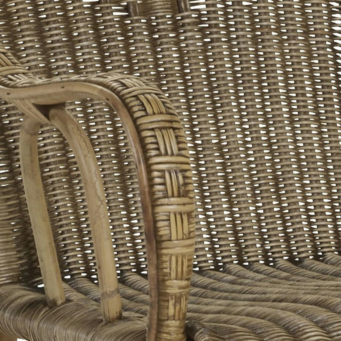 MARCEL - Canapé patiné en rotin tressé