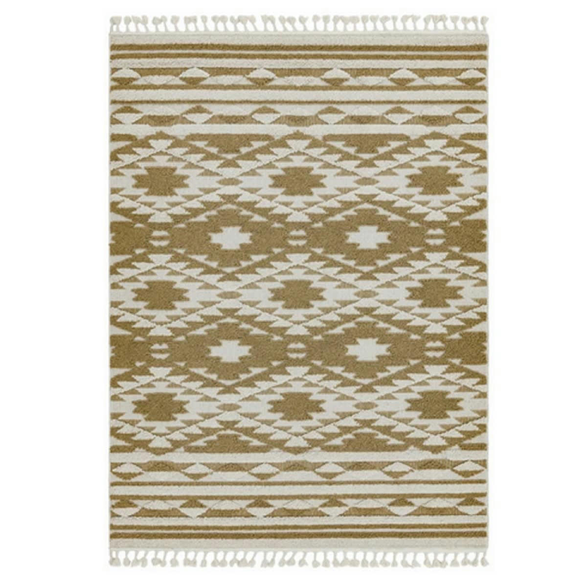 ZATA - Tapis style berbère en Polypropylène Beige foncé 120x170 cm