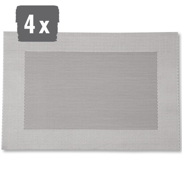 Zestaw 4 Podkładek stołowych klasyczne srebrne 43x29 cm