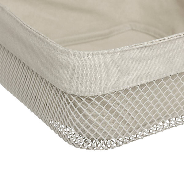 Corbeille à pain Mayaj en métal et coton beige 25,5x25,5cm - Beige- 5five