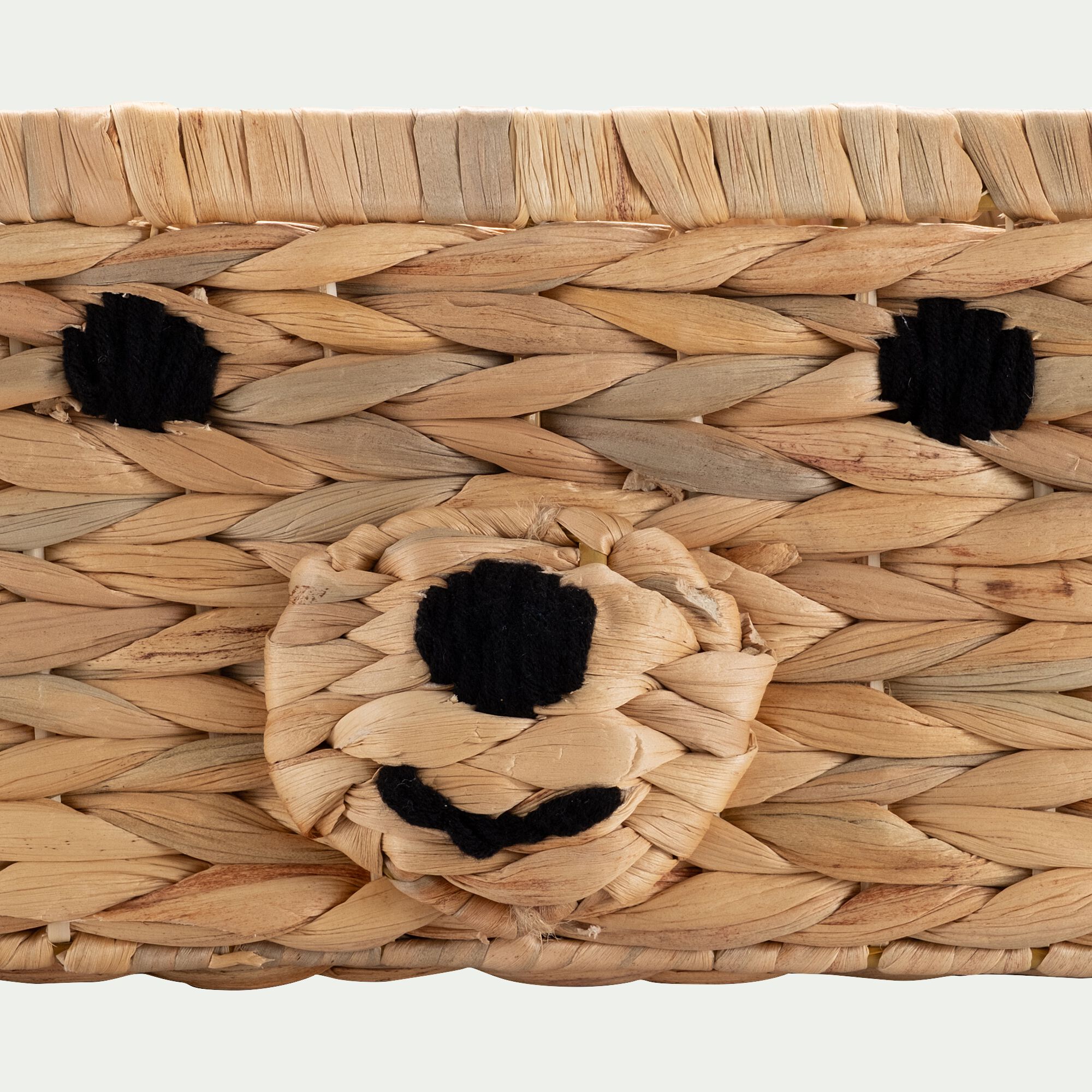 ANTONIN - Panier ourson en jacinthe d'eau 20x30cm - naturel