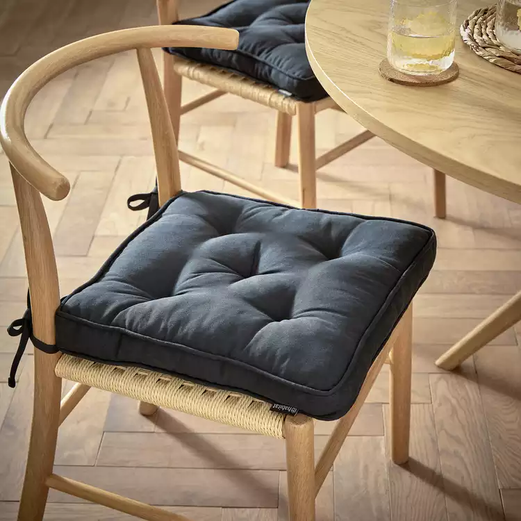 Habitat Set of 2 Seat Cushions - Black