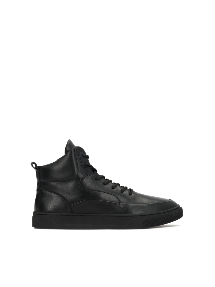 Black sneakers with zipper and lacing